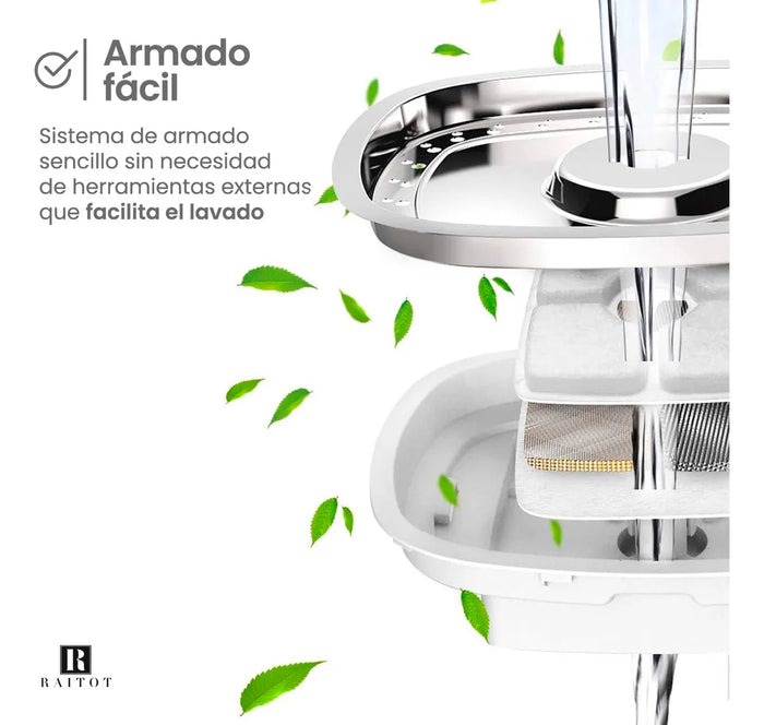 Bebedero para mascotas automático Raitot Automático con capacidad de 2.4L color blanco