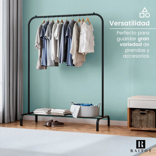 Perchero movil barral simple metalico exhibidor resistente