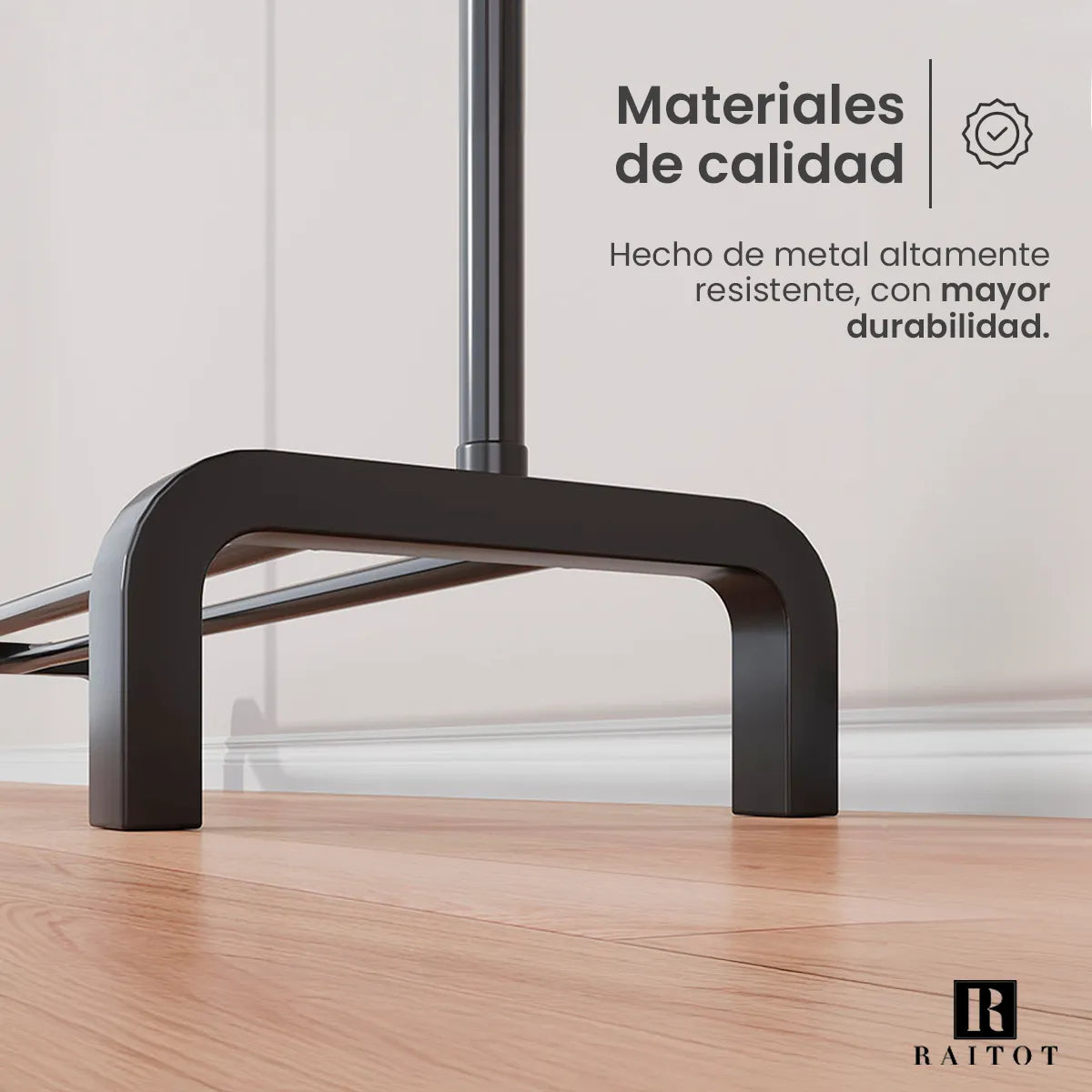 Perchero movil barral simple metalico exhibidor resistente