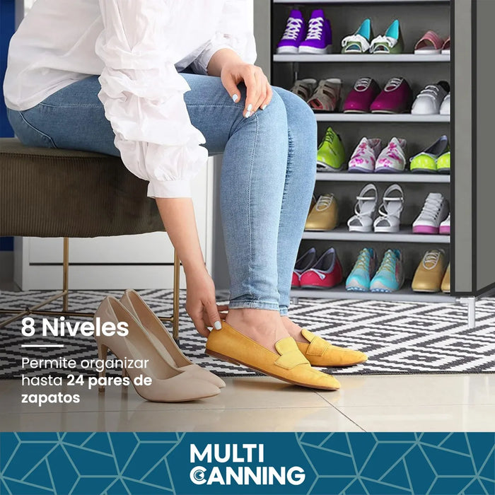 Mueble Zapatero Botinero Organizador Estantes 8 Niveles Color Gris