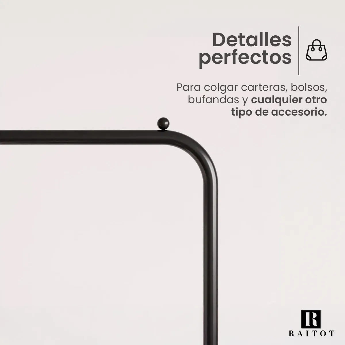 Perchero movil barral simple metalico exhibidor resistente